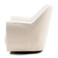 Fotel The Jill Swivel Chair, bouclé, white sand