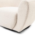 Fotel The Jill Swivel Chair, bouclé, white sand