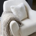Fotel The Jill Swivel Chair, bouclé, white sand
