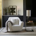 Fotel The Jill Swivel Chair, bouclé, white sand