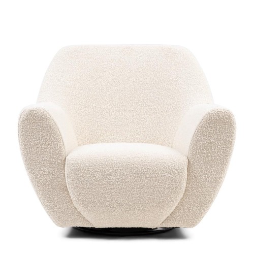 Fotel The Jill Swivel Chair, bouclé, white sand
