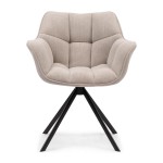 Krzesło Carnaby Dining Armchair Turning Leg, mouliné linen, fabulous flax