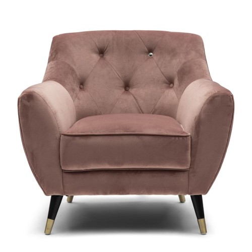 Fotel Modena Armchair, velvet III, rose stain