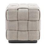 Pufa Room 48 Stool 40x40, mouliné linen, fabulous flax