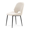 Krzesło Mr. Beekman Dining Chair, bouclé, white sand