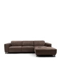 Narożnik Marciana Electric Sofa with Chaise Longue Right, scottish suede, brown sugar