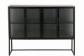 Komoda Cabinet On Frame Glass Doors Metal Black