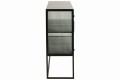 Komoda Cabinet On Frame Glass Doors Metal Black