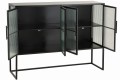 Komoda Cabinet On Frame Glass Doors Metal Black