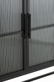 Komoda Cabinet On Frame Glass Doors Metal Black