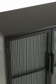 Komoda Cabinet On Frame Glass Doors Metal Black