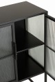 Komoda Cabinet On Frame Glass Doors Metal Black