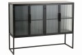 Komoda Cabinet On Frame Glass Doors Metal Black