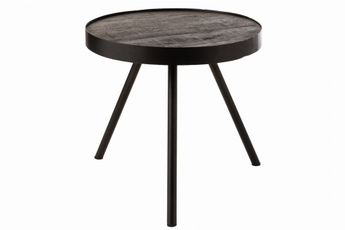 Stolik Fien High Mango Wood Iron Dark Brown Black