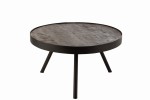 Stolik Fien Low Mango Wood Iron Dark Brown Black 