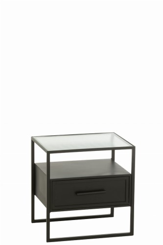 Stolik Frame Metal/Glass Black
