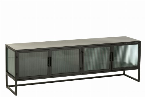 Komoda Metal/Glass Black