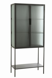Komoda wysoka Metal/Glass Black