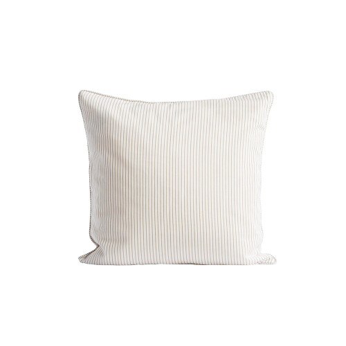 POSZEWKA DEKORACYJNA KHAKI W PASECZKI 50 x 50 cm