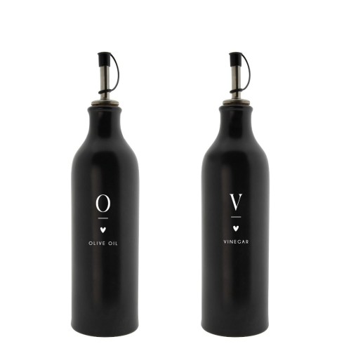 Butelki na oliwę i ocet zestaw Oil & Vinegar Set Black
