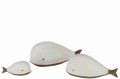 Rzeźba | dekoracja Whale Vacay Wood Dark Brown White Large