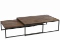 Stoliki kawowe zestaw Set 2 Coffee Tables Wood/Metal Brown+Black