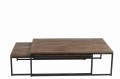 Stoliki kawowe zestaw Set 2 Coffee Tables Wood/Metal Brown+Black