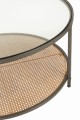 Stolik kawowy Metal/Glass Black/Natural