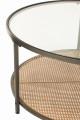 Stolik kawowy Metal/Glass Black/Natural