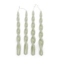 Świeczki w zestawie Dinner candle Twisted, Green, 4 Pieces