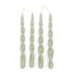 Świeczki w zestawie Dinner candle Twisted, Green, 4 Pieces