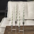 Świeczki w zestawie Dinner candle Twisted, Green, 4 Pieces