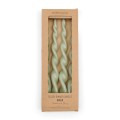 Świeczki w zestawie Dinner candle Twisted, Green, 4 Pieces