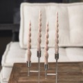 Świeczki w zestawie Dinner candle Twisted, Flax, 4 Pieces