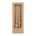Świeczki w zestawie Dinner candle Twisted, Flax, 4 Pieces