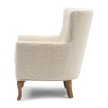 Fotel Wingchair Cavendish, White Sand, Bouclé
