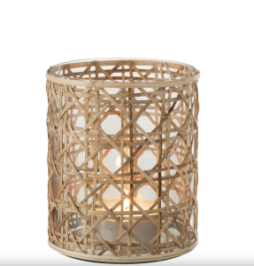 Lampion Candice Glass/Reed Natural Medium