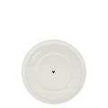 Spodek pod kubek/filiżankę 15cm White/Heart in Black
