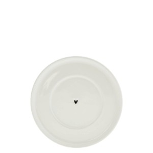 Spodek pod kubek/filiżankę 15cm White/Heart in Black