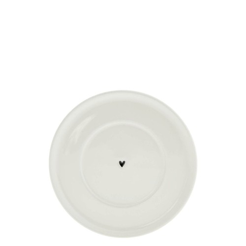 Spodek pod kubek/filiżankę 15cm White/Heart in Black