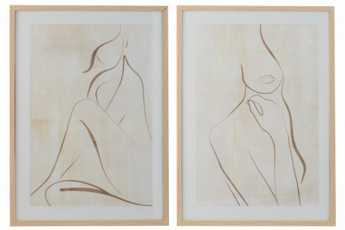Obrazy w drewnianej ramie Frame Line Drawing Woman