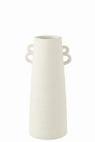 Wazon Vase Conical Clay White Small 44 cm