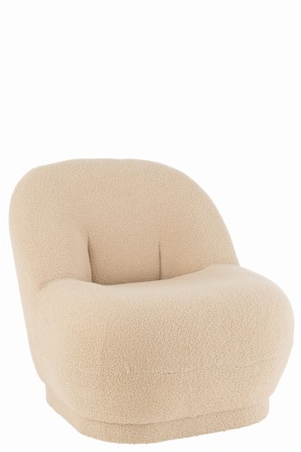 Fotel Teddy Velvet White Warm Beige