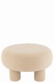 Stołek / puf Teddy Legs Velvet Warn Beige