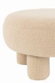 Stołek / puf Teddy Legs Velvet Warn Beige