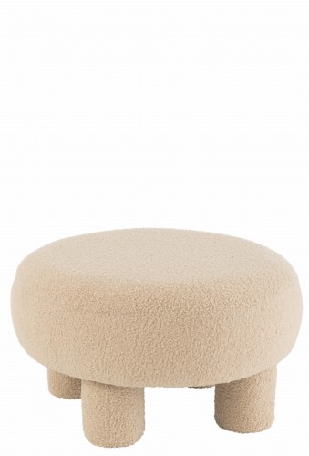 Stołek / puf Teddy Legs Velvet Warn Beige