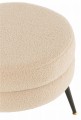 Pufa Round Metal Legs Velvet Warm Beige