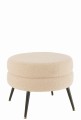 Pufa Round Metal Legs Velvet Warm Beige