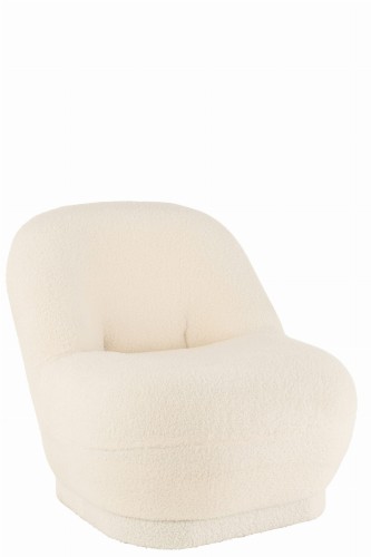 Fotel Teddy Velvet White Warm White