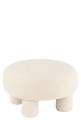Stołek / puf Teddy Legs Velvet Warn White